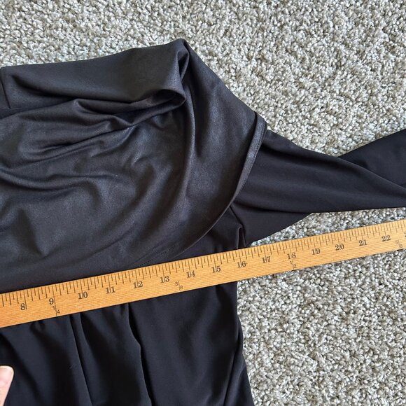 Sympli Black Long Sleeve Draped Collar Top Womens Size 6 - Picture 8 of 9